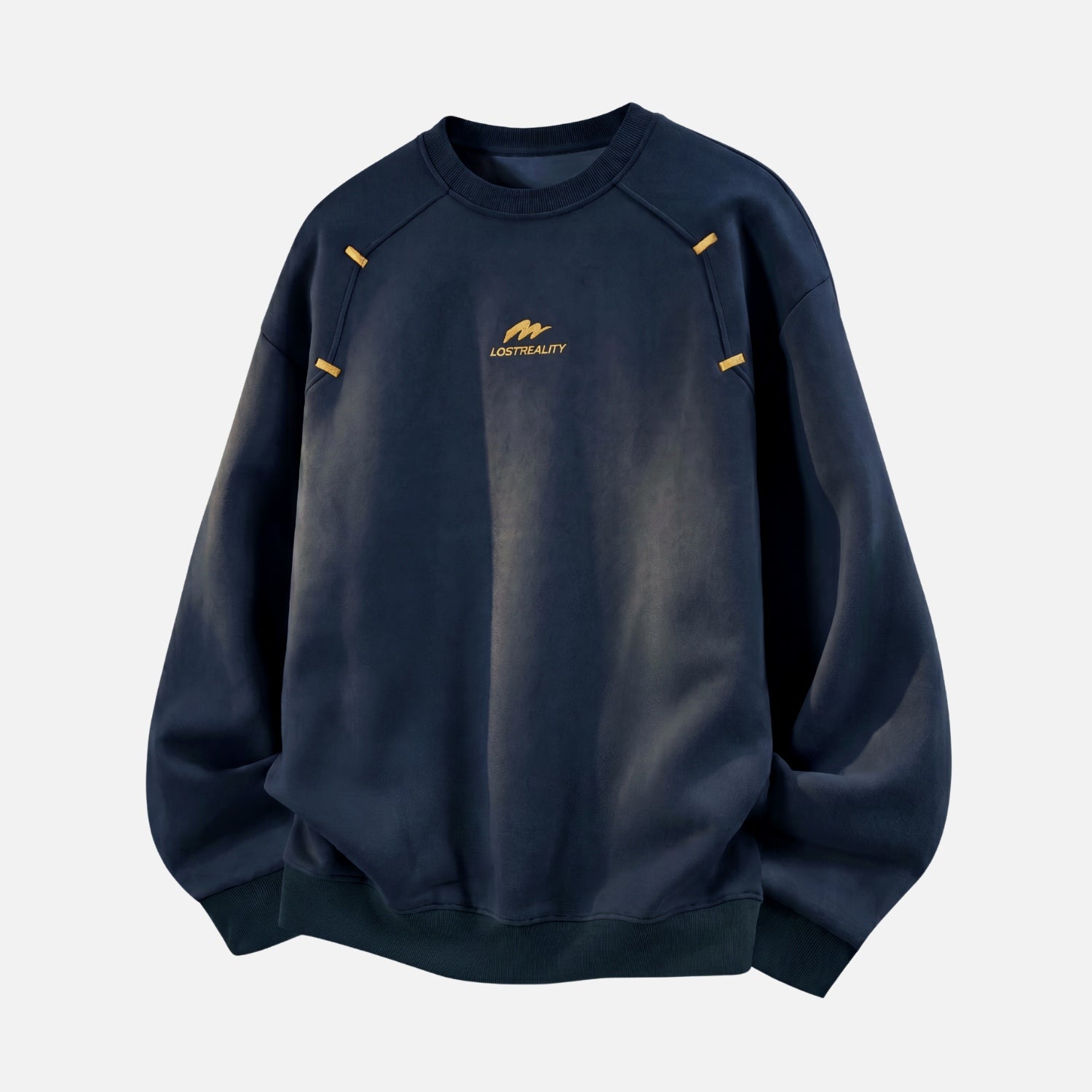 Suede-Texture Embroidered Sweatshirt