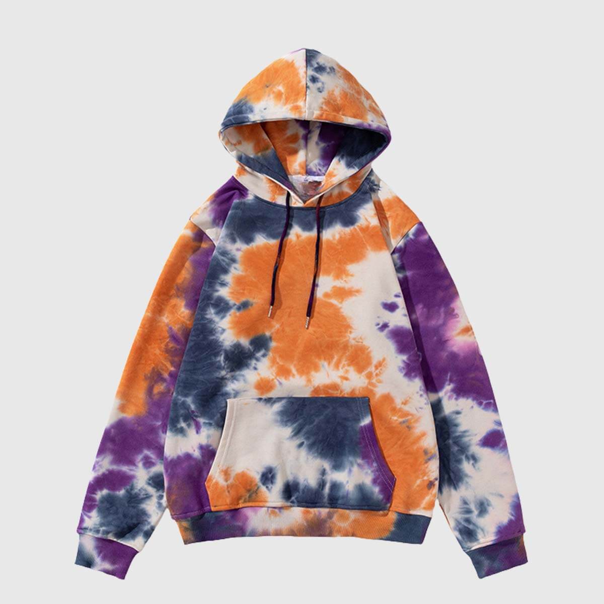 Sudadera con capucha vibrante con efecto tie-dye