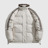 Striped Sleeve Puffer Jacket