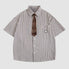 Tie Decor Stripe Shirts