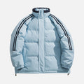 Striped Sleeve Puffer Jacket