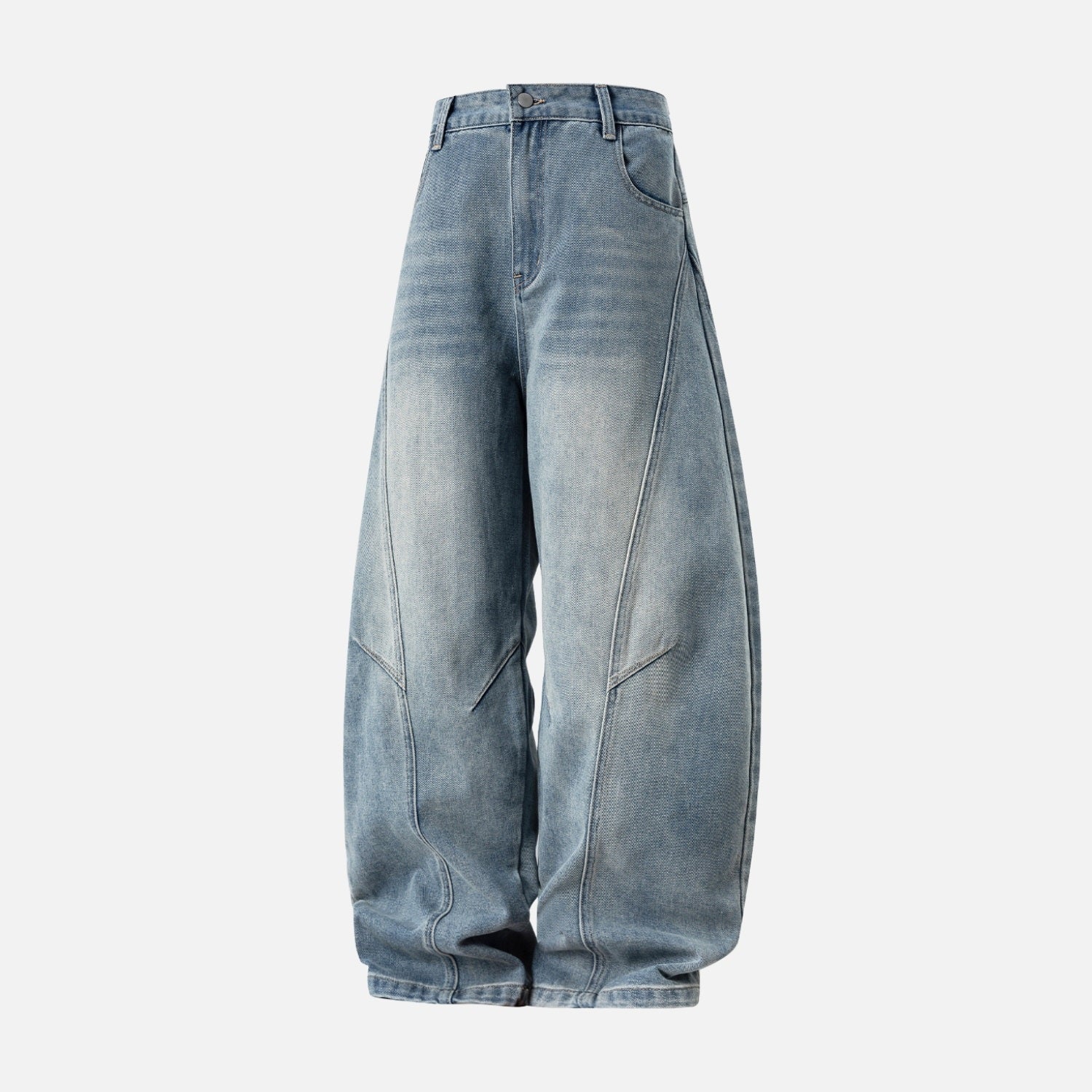 Vintage Washed Panel Baggy Jeans