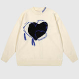 Heart Patch Oversized Knit Sweater