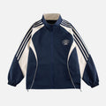 Chaqueta deportiva vintage a rayas con cuello alto