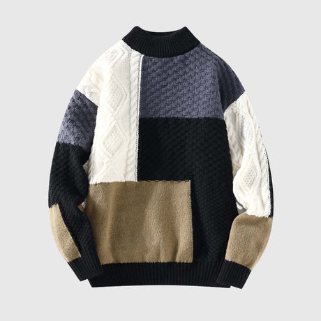 Patchwork Turtleneck Sweater