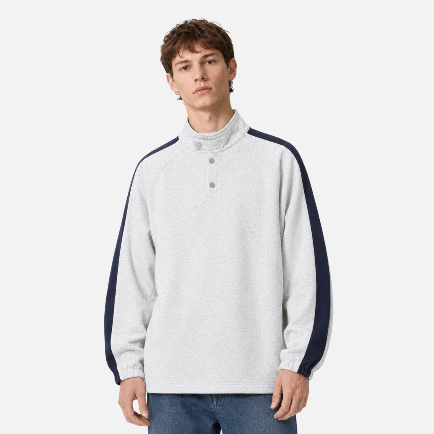 Raglan Half-Button Heavyweight Sweatshirt