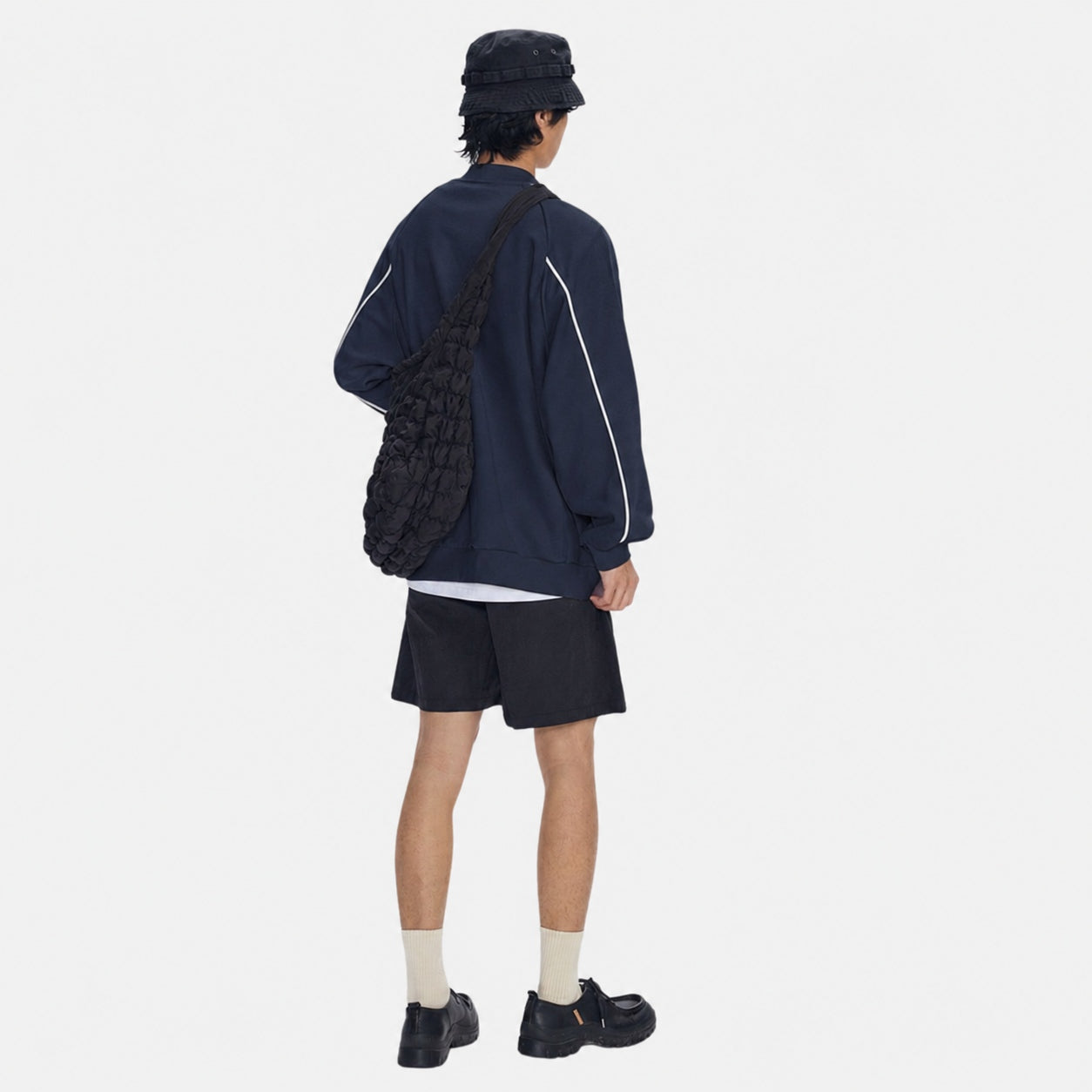 Japanisches Colorblock-Sweatshirt mit Rundhalsausschnitt