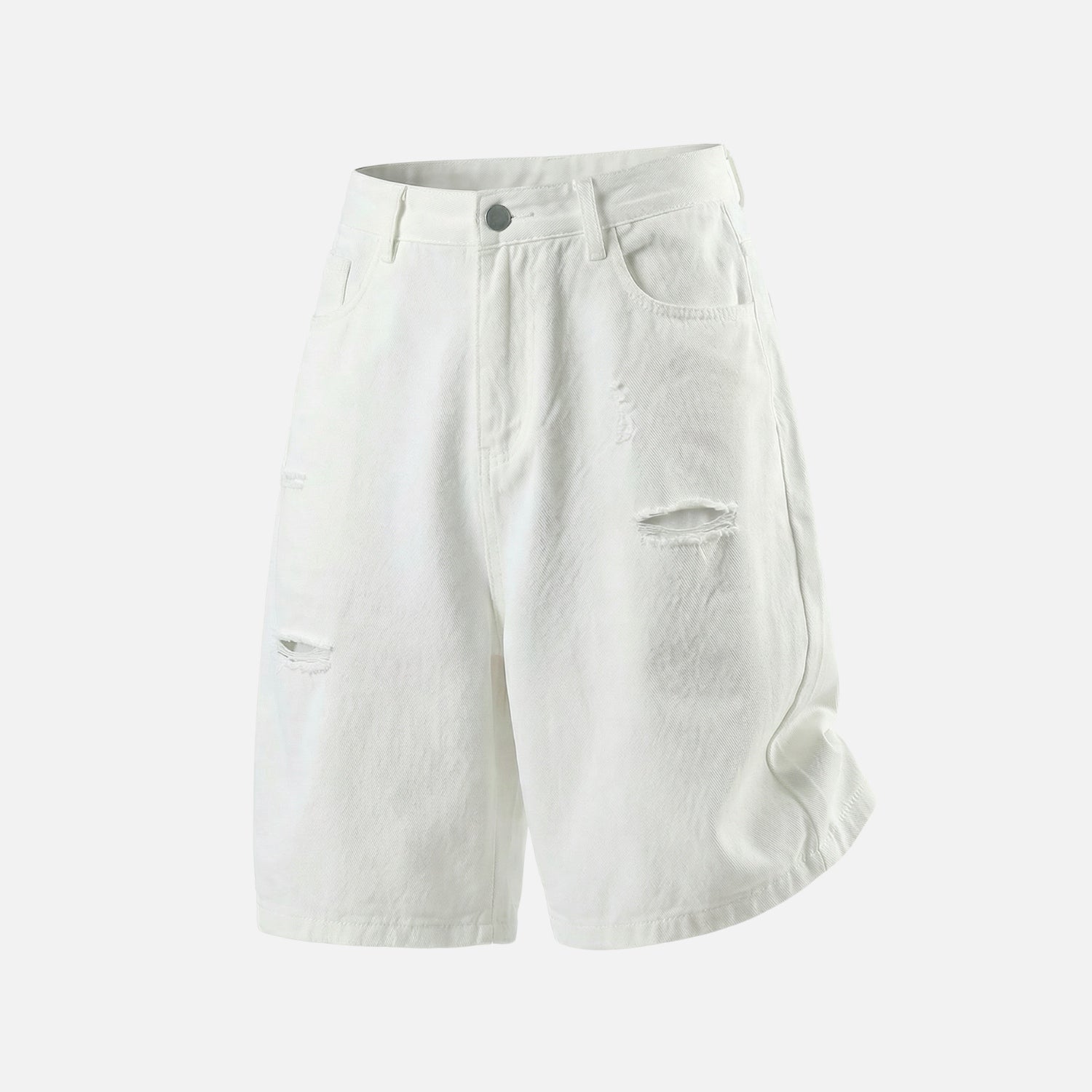 Ripped Washed Denim Shorts