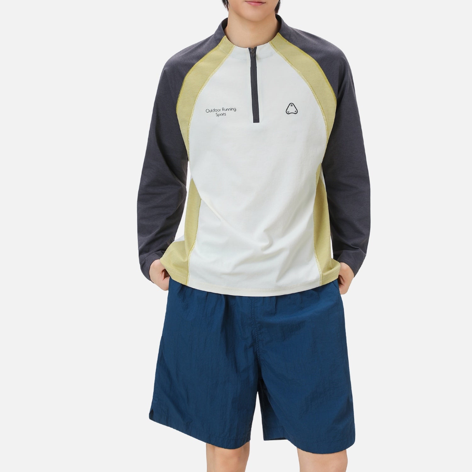 Cooling Half-Zip Raglan Long Sleeve Tee