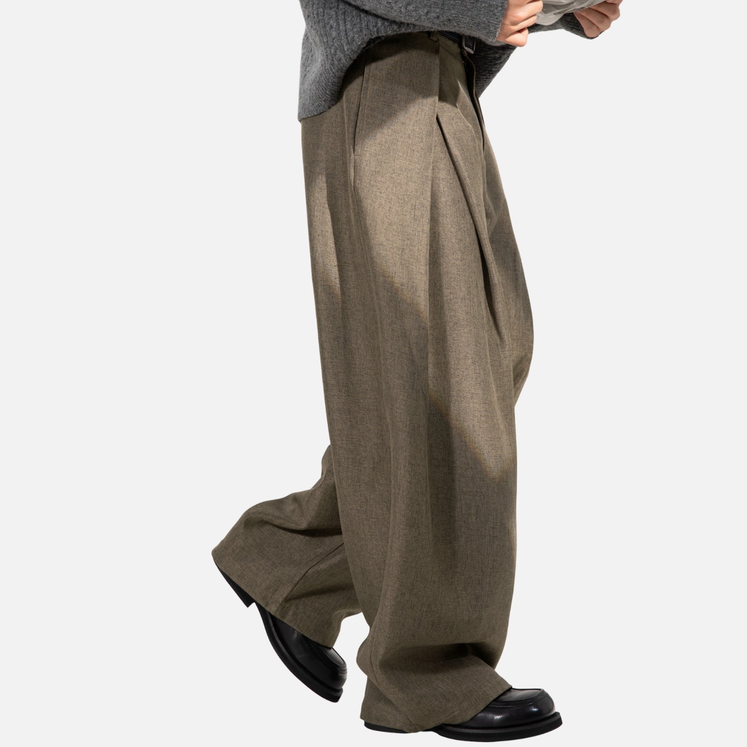 Elegant Pleated Texture Trousers