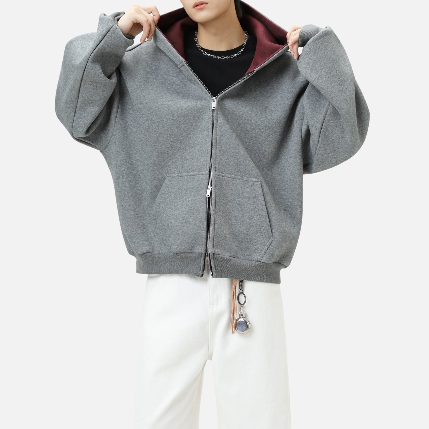 Heavyweight Colorblock Zip-Up Hoodie
