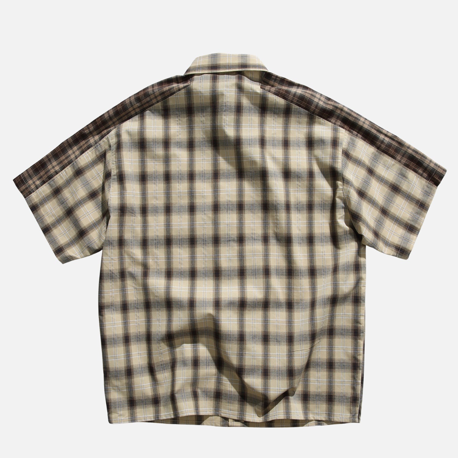 Harajuku Colorblock Plaid Cotton Shirt