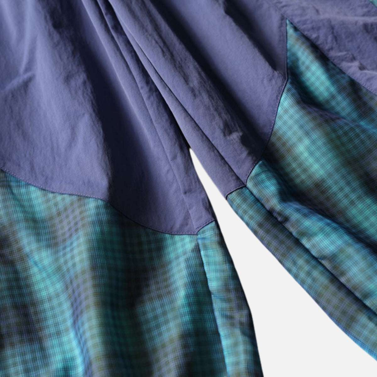 Plaid Colorblock Windproof Parachute Pants