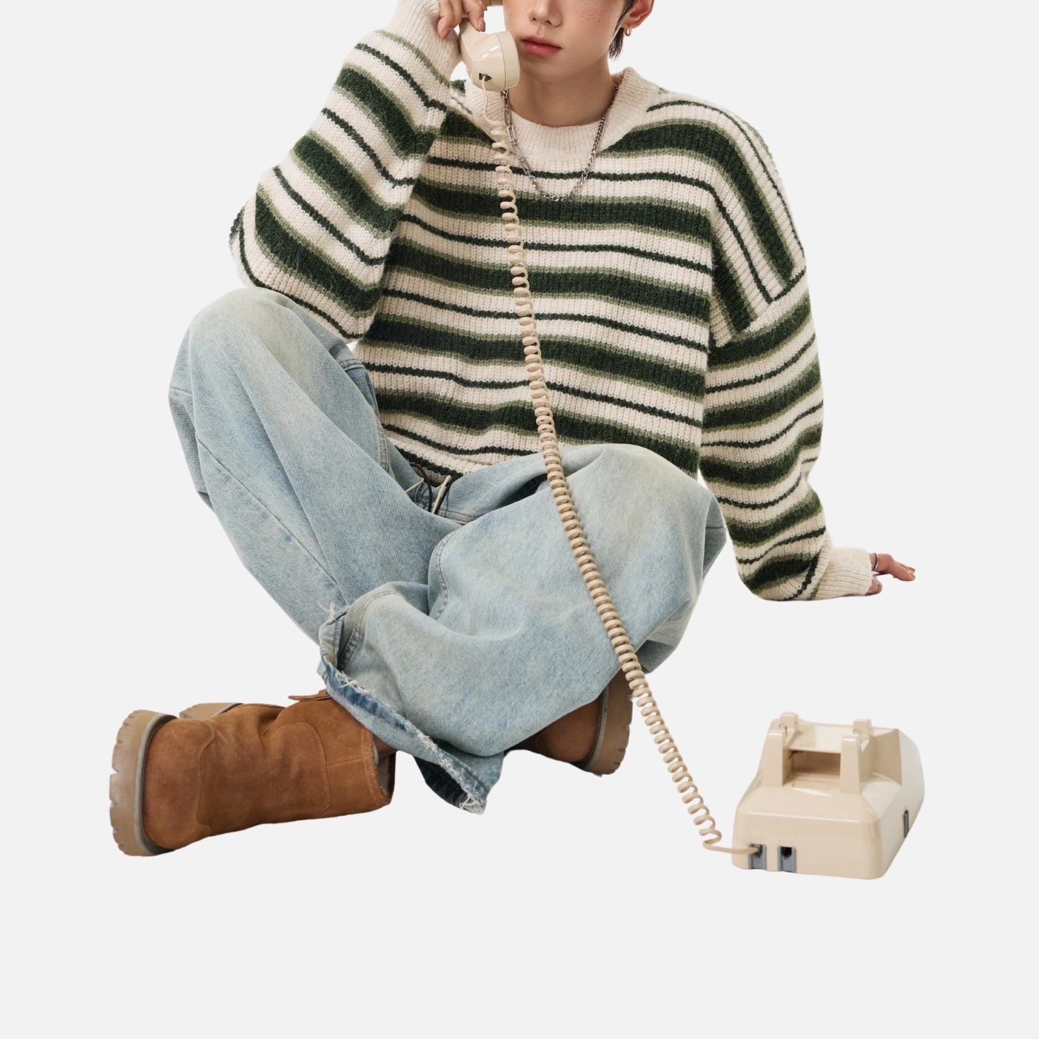 Japanese Vintage Colorblock Striped Sweater