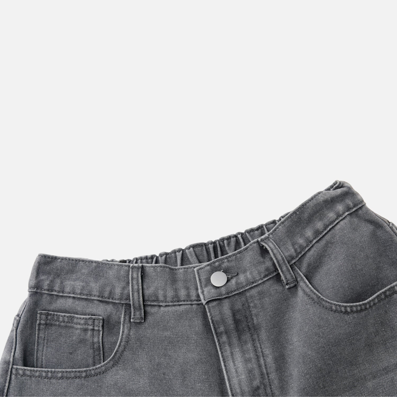 Ripped Washed Denim Shorts