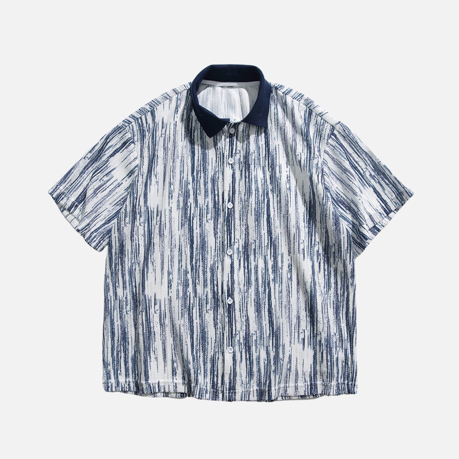 Cutout Colorblock Short Sleeve Shirt