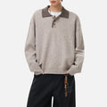 Vintage Old-Money Colorblock Polo Sweater