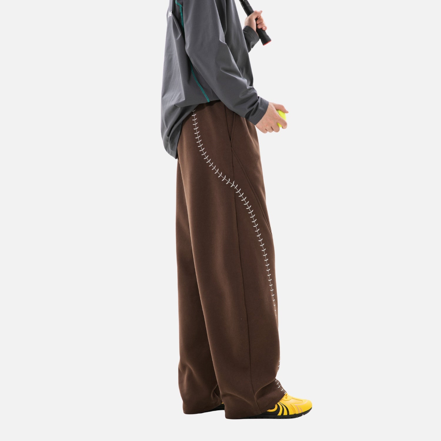 Baseball-Inspired Baggy Sweatpants