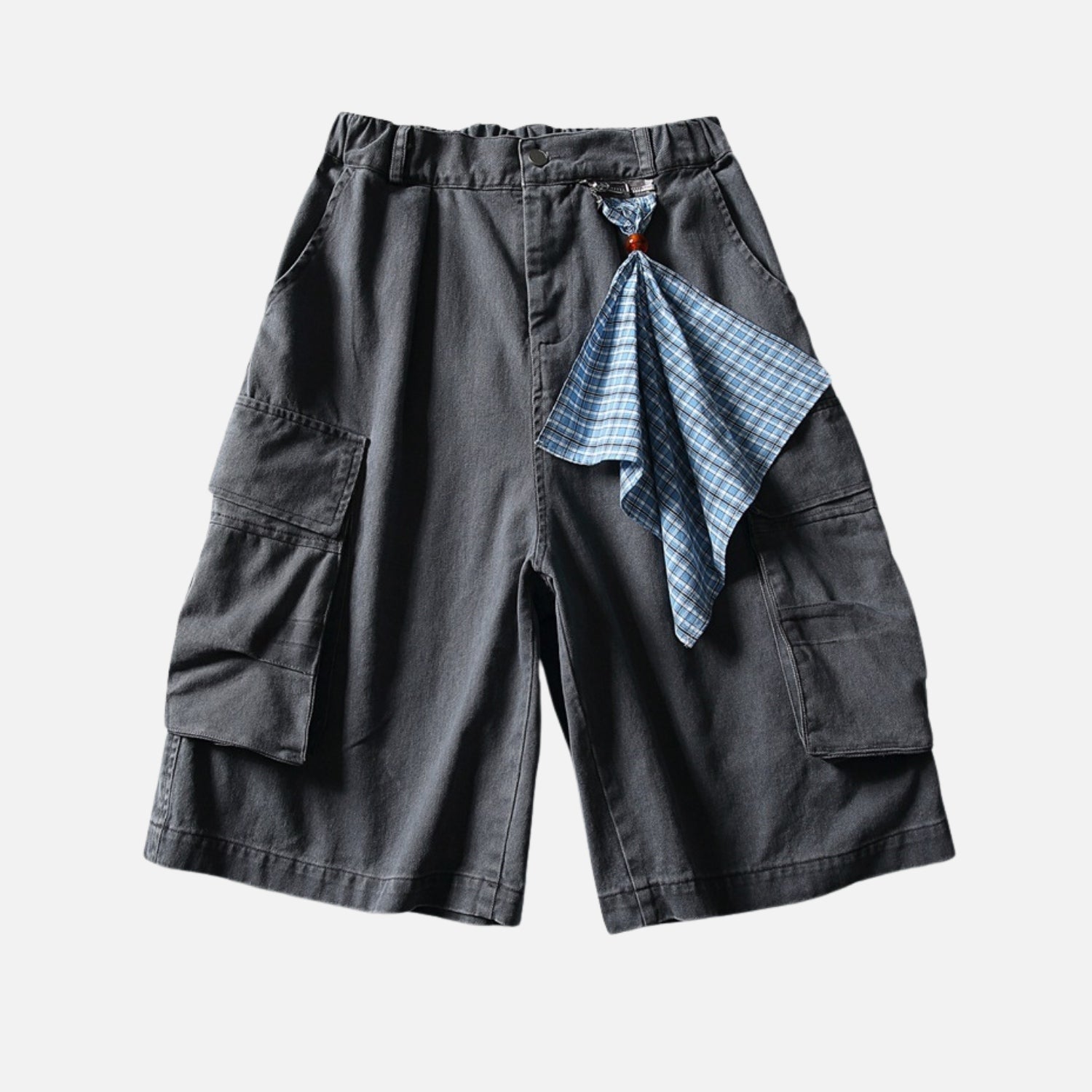 Detachable Plaid Cargo Shorts