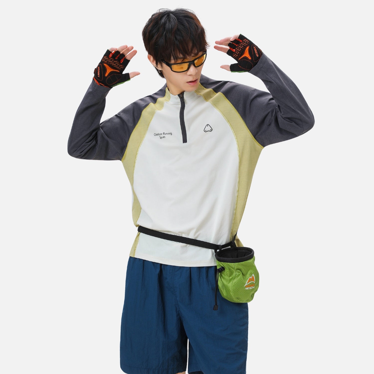 Cooling Half-Zip Raglan Long Sleeve Tee