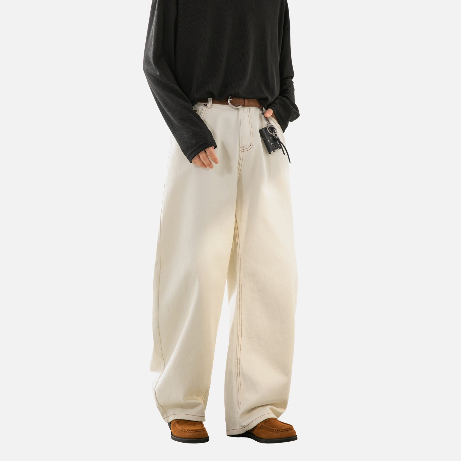 Twill Baggy Cotton Pants