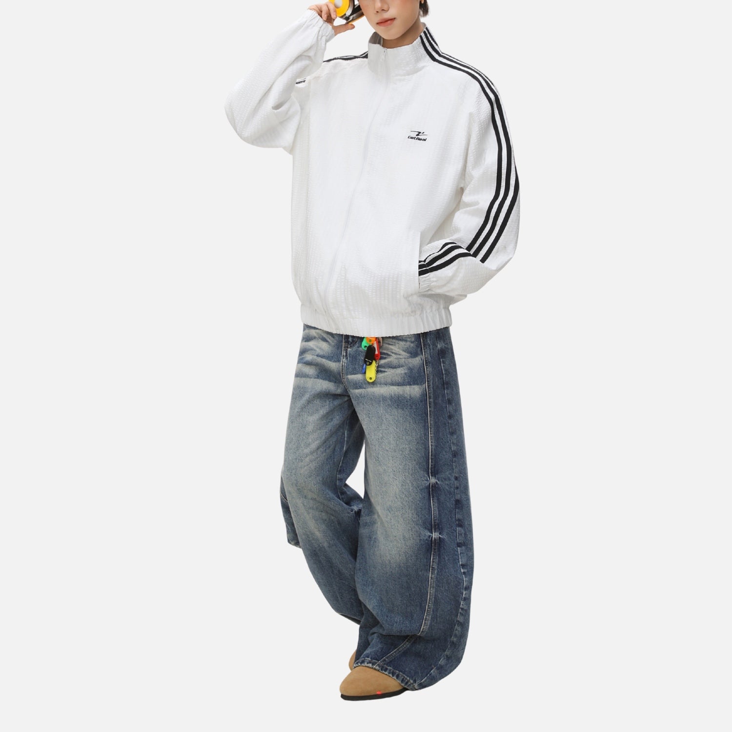 Textured Colorblock Track Jacket