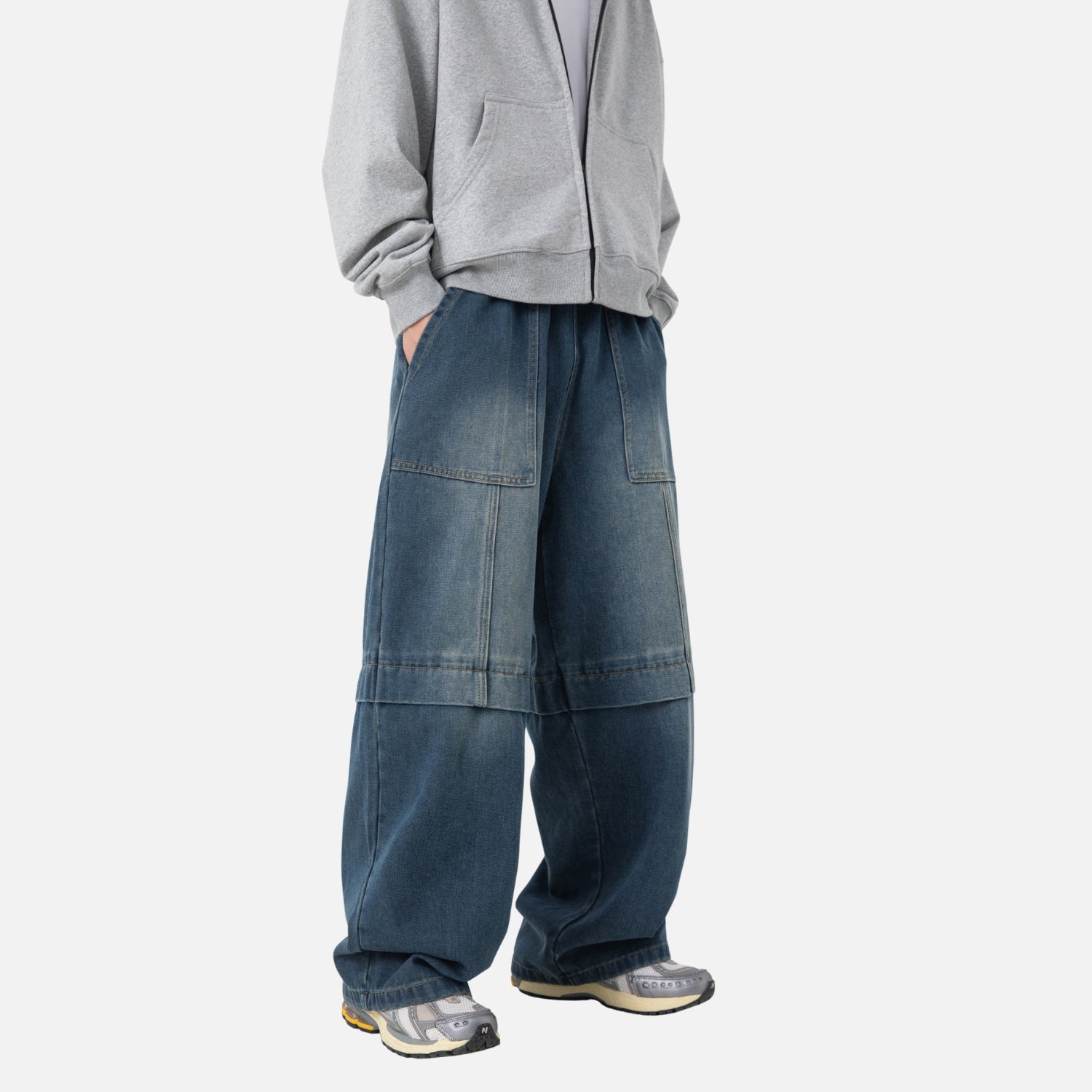 Vintage-Jeans mit gewaschenen Einsätzen