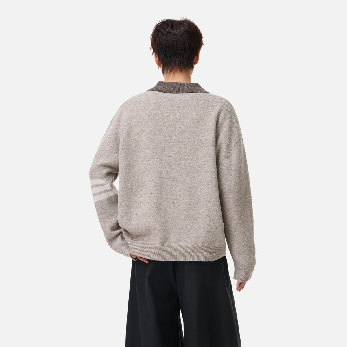 Vintage Old-Money Colorblock Polo Sweater