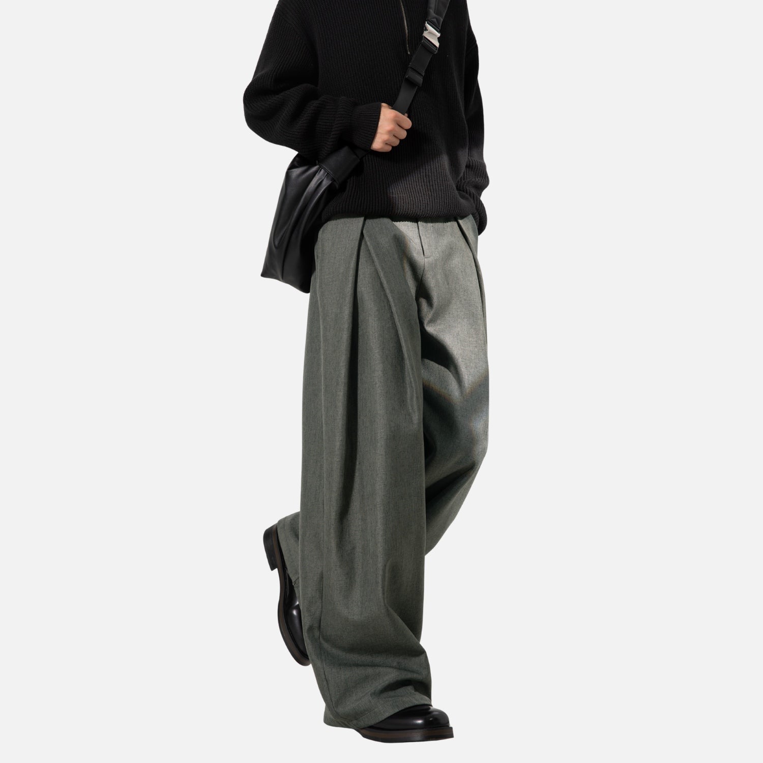 Elegant Pleated Texture Trousers