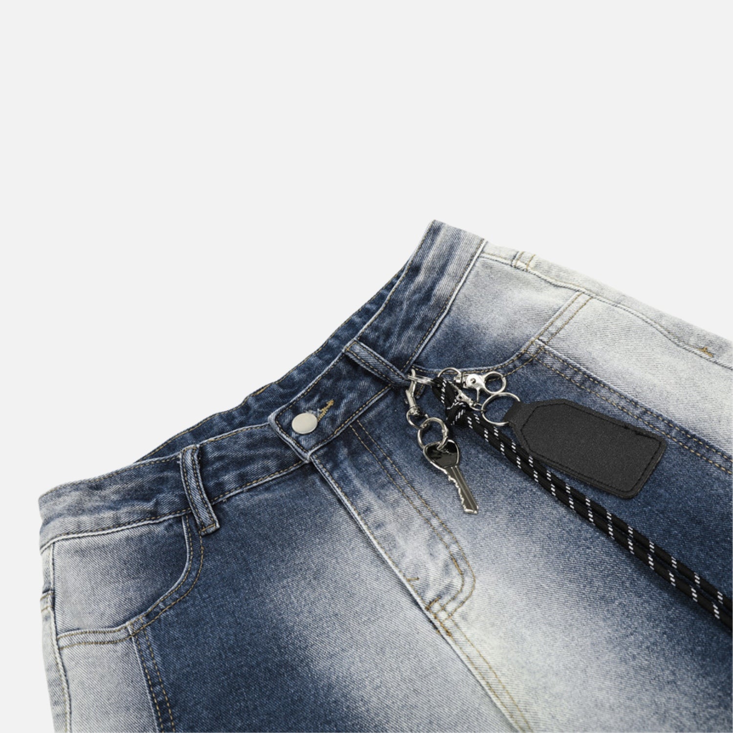 Gradient Washed Baggy Jeans