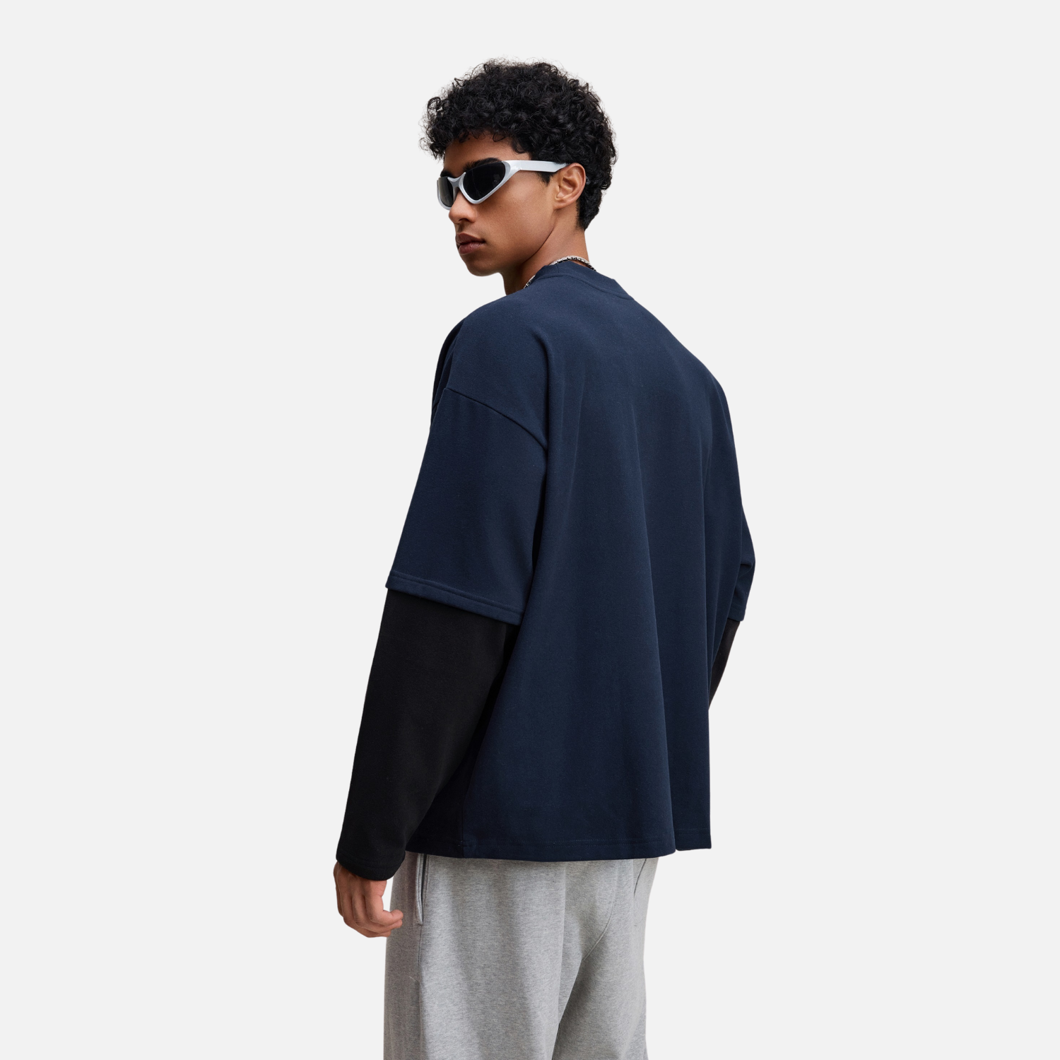 Layered Coral Fleece Long Sleeve Tee