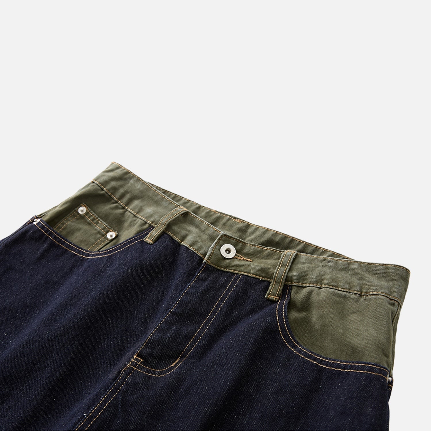 Colorblock Denim Shorts