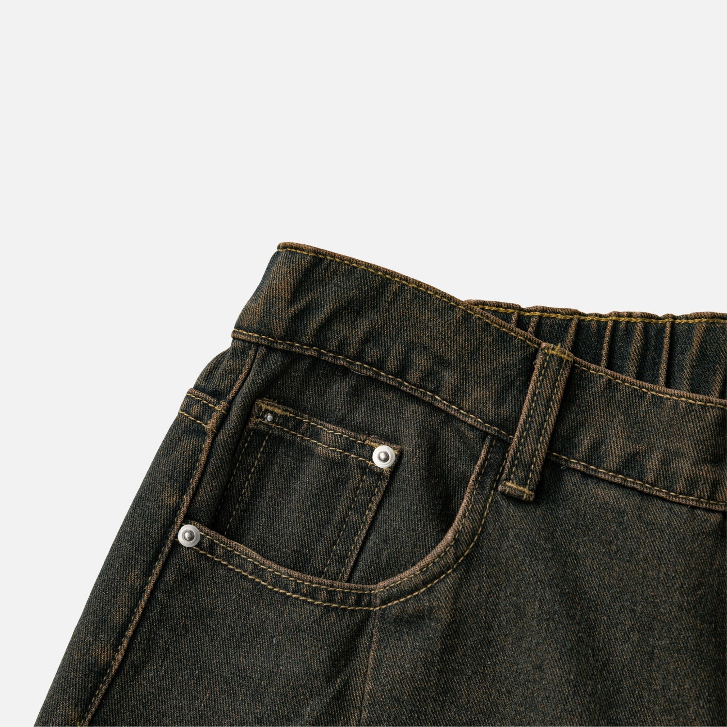 Washed Vintage Denim Bermuda Shorts