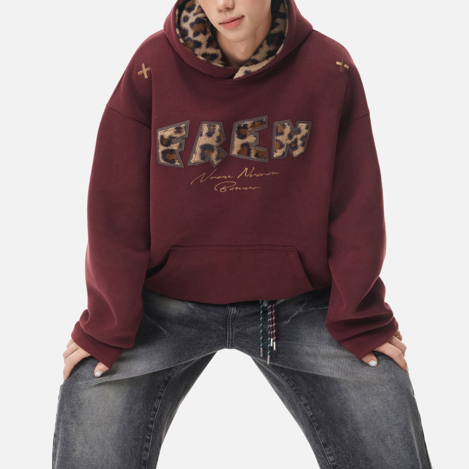 Heavyweight Leopard Patch Hoodie