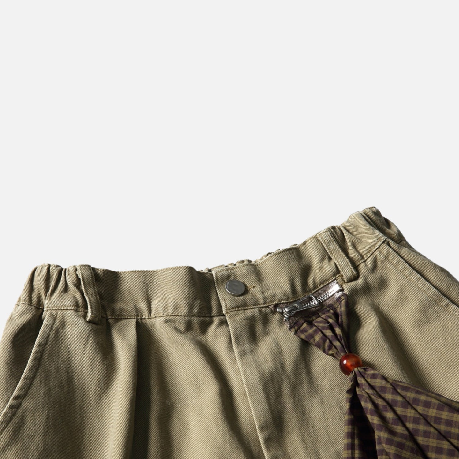 Detachable Plaid Cargo Shorts