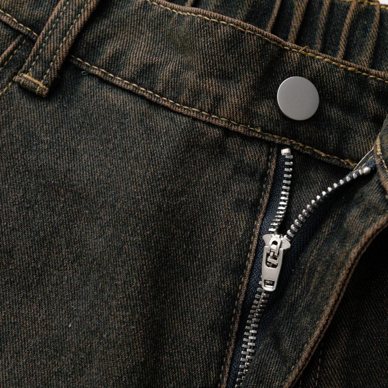 Washed Vintage Denim Bermuda Shorts