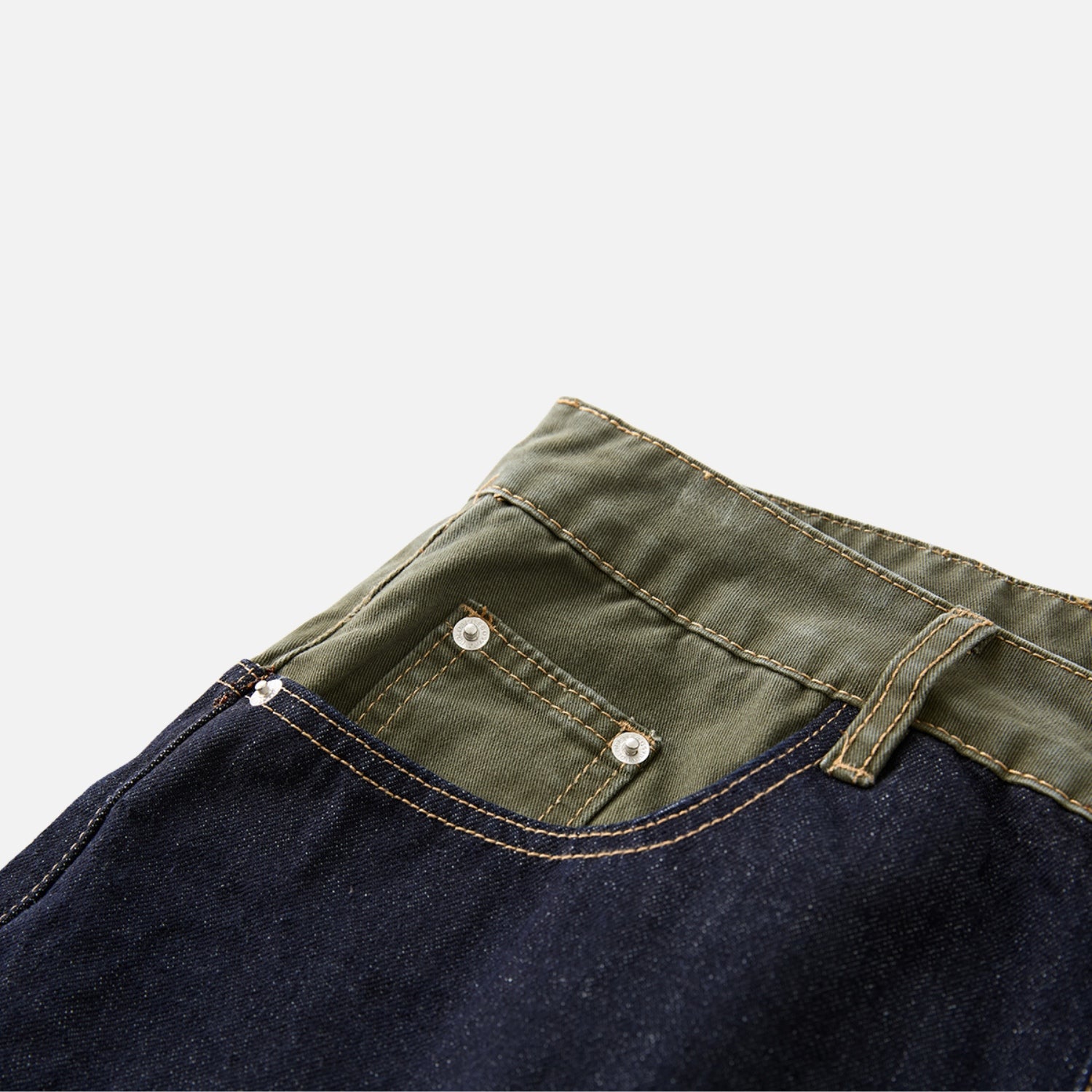 Colorblock Denim Shorts