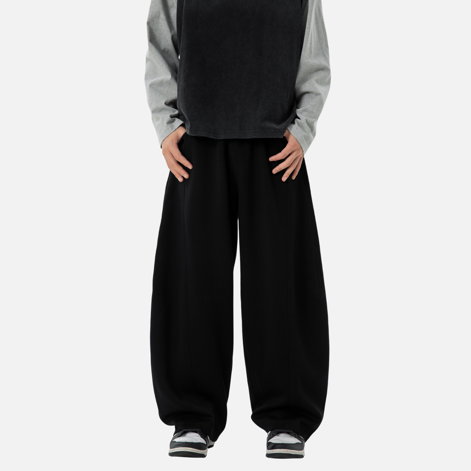 Paneled Texture Track Pants