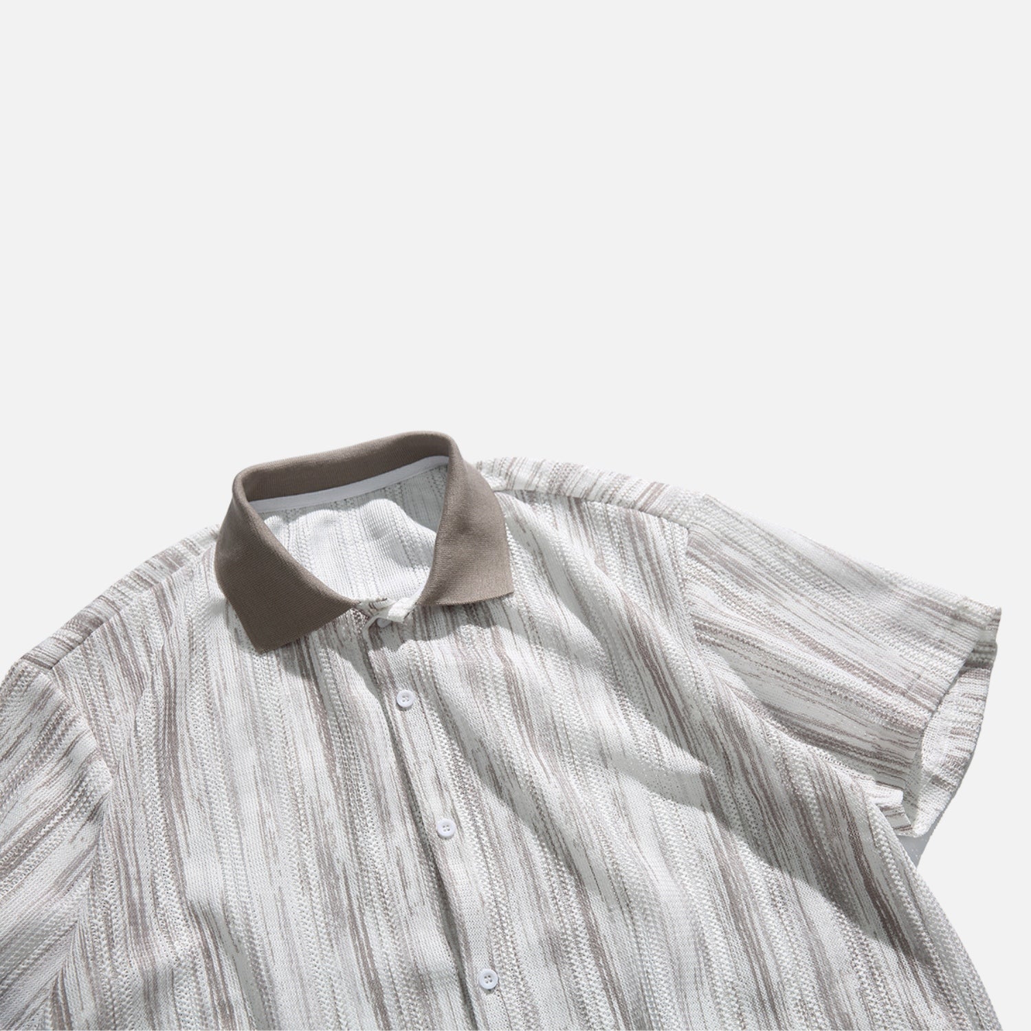 Cutout Colorblock Short Sleeve Shirt