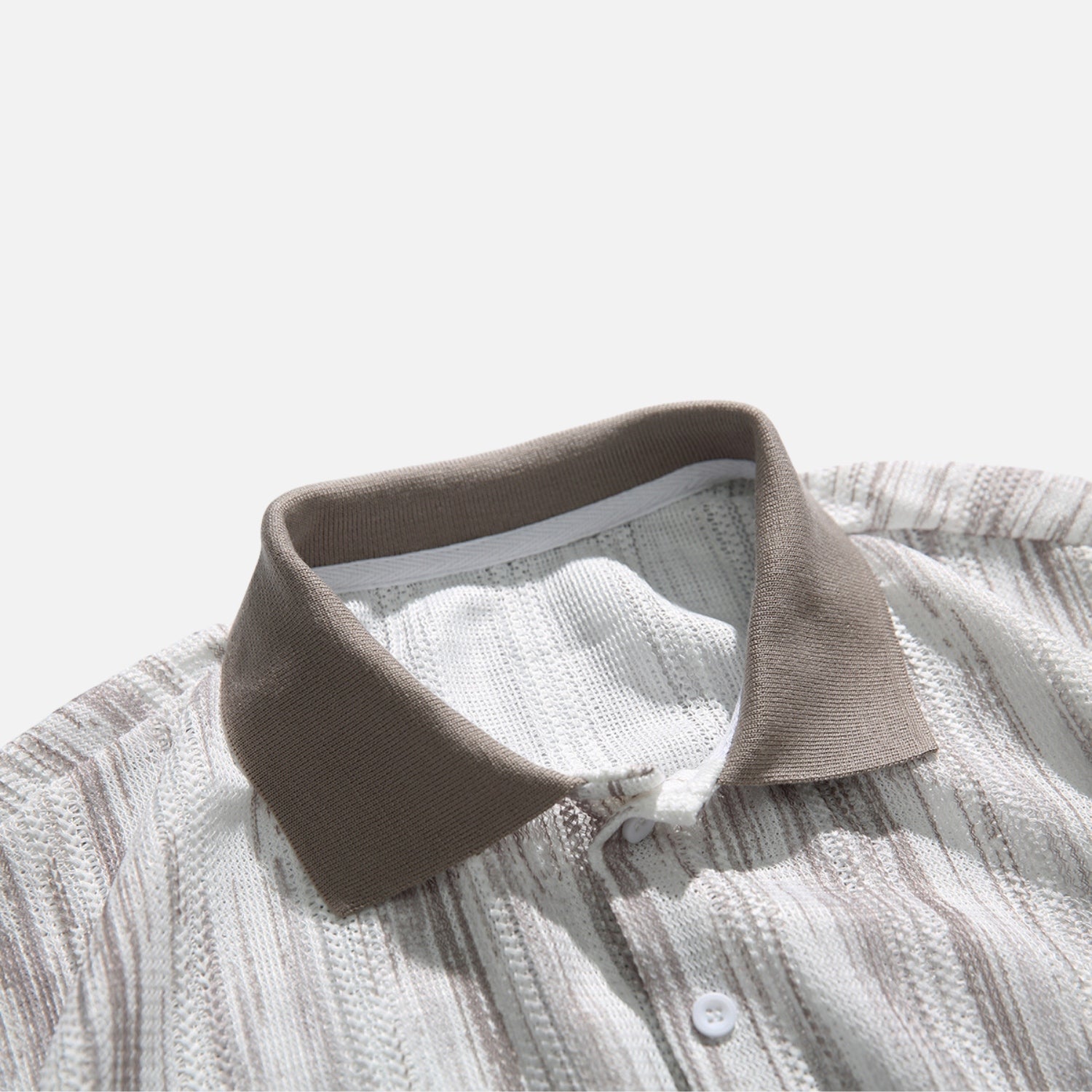 Cutout Colorblock Short Sleeve Shirt