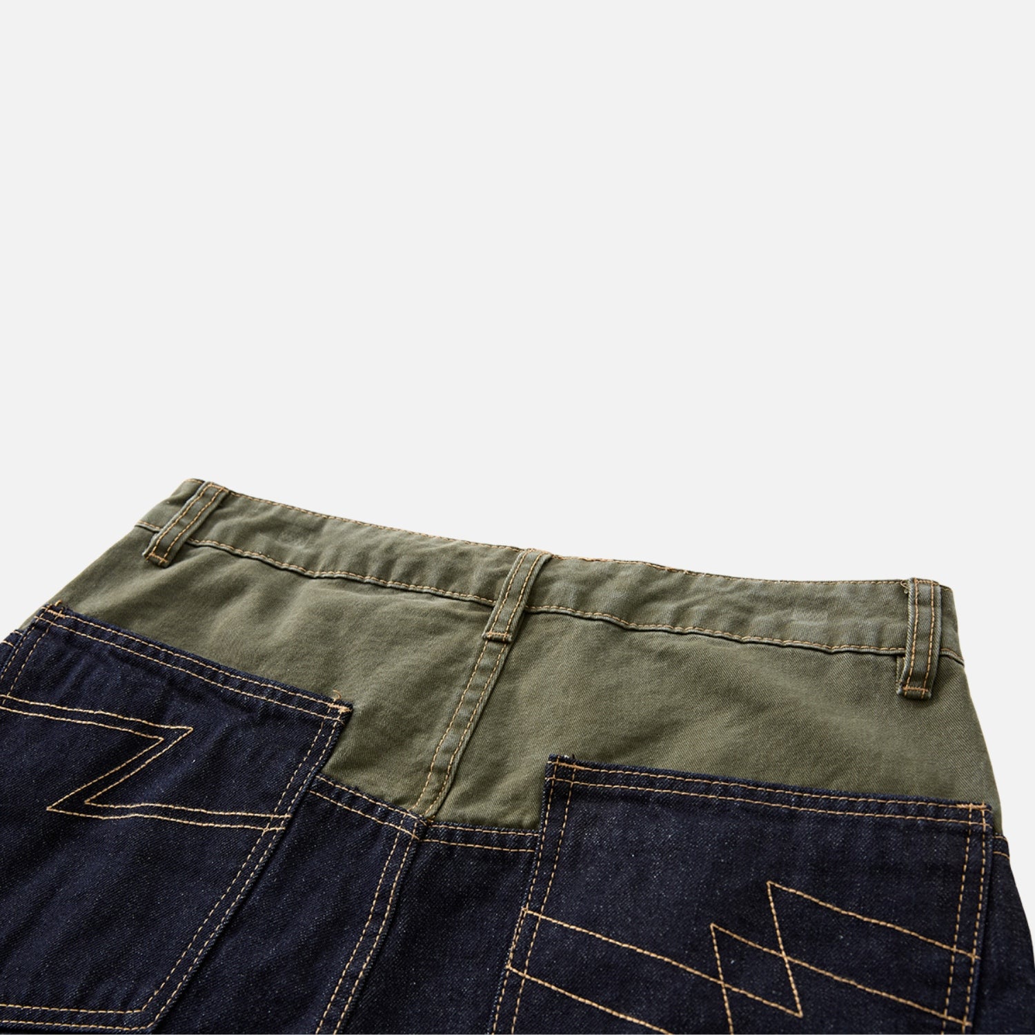 Colorblock Denim Shorts