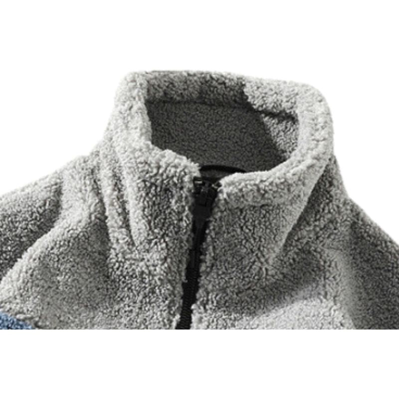 Shearling Color-Block Collar Jacket
