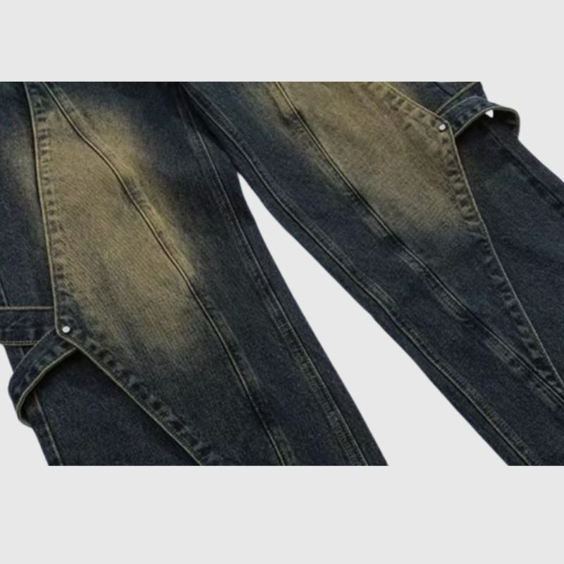 Casual Patchwork Design Jeans