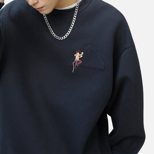Climbing Embroidery Crewneck Sweatshirt