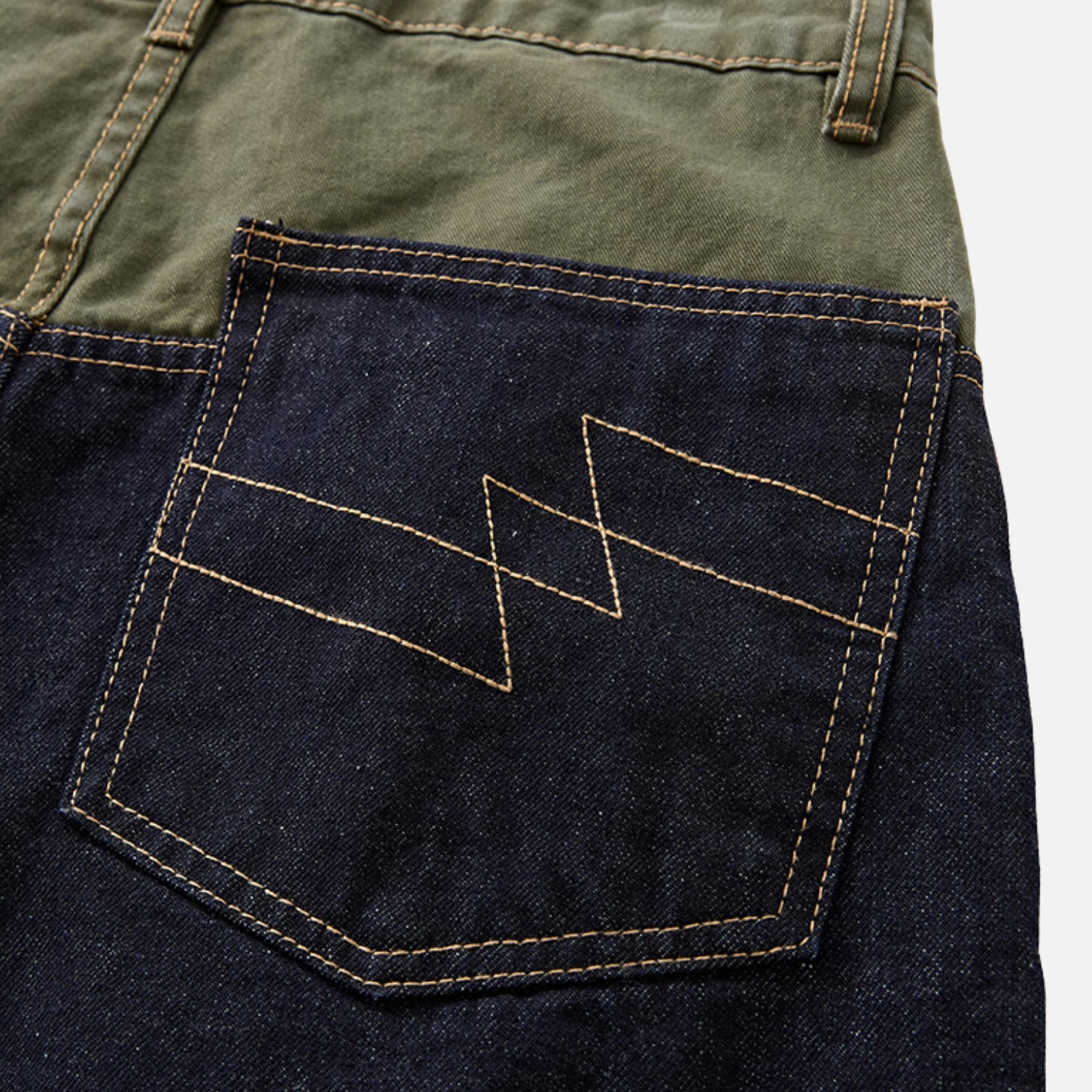 Colorblock Denim Shorts