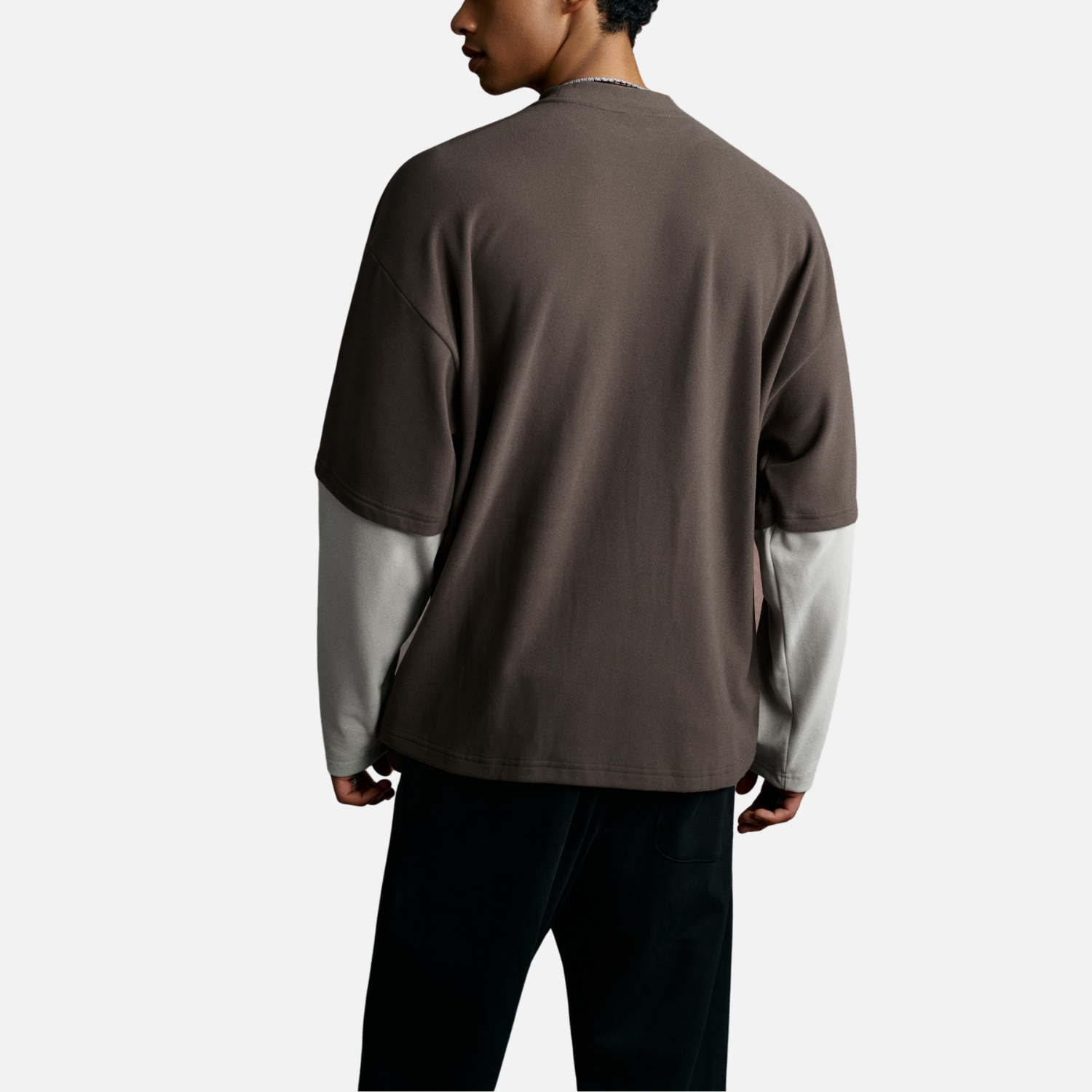 Layered Coral Fleece Long Sleeve Tee