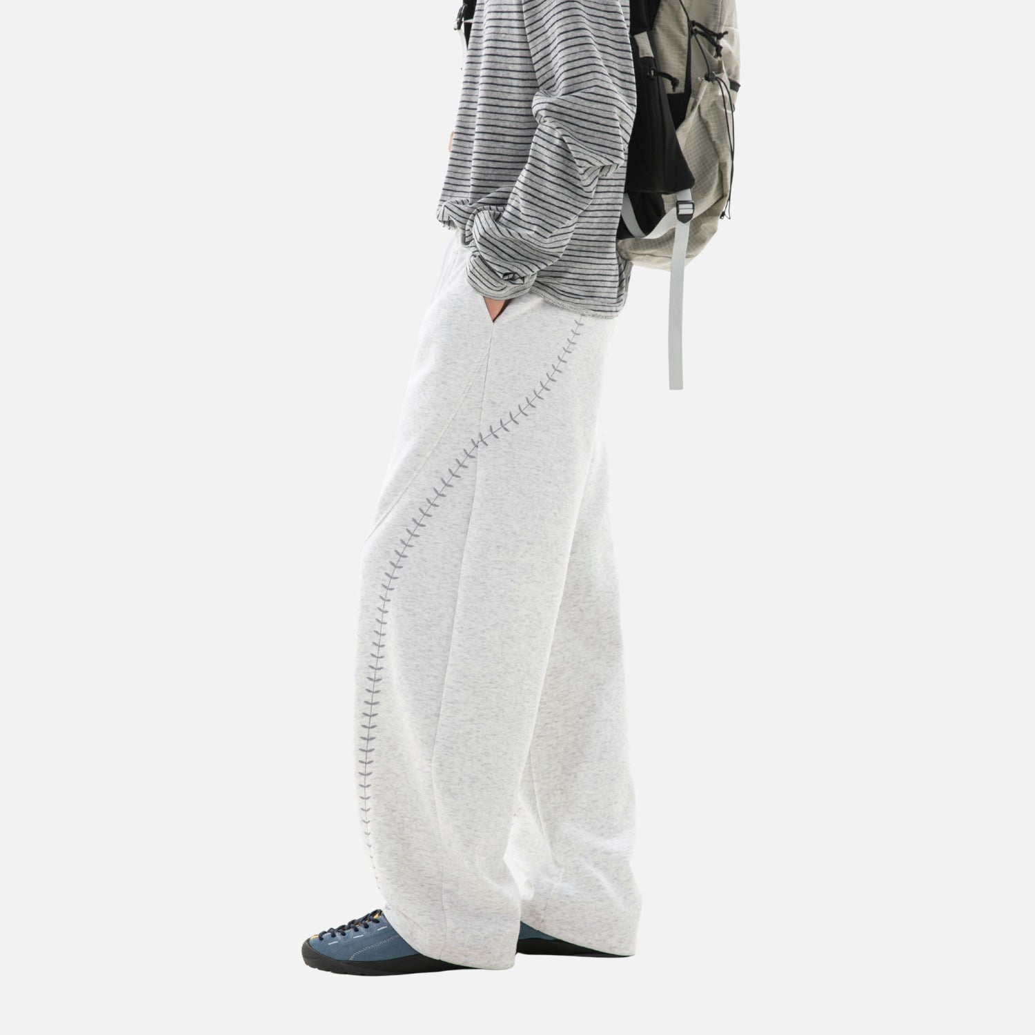 Baseball-Inspired Baggy Sweatpants