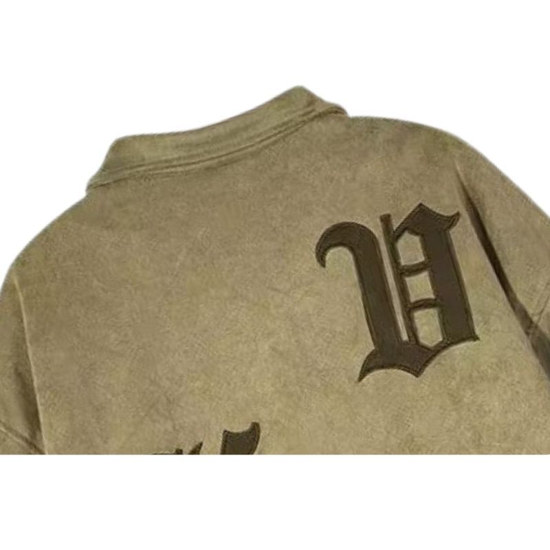 Bestickte Baseballjacke aus Wildleder