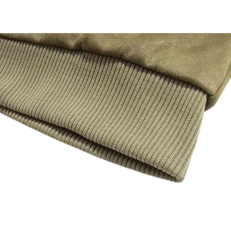 Bestickte Baseballjacke aus Wildleder