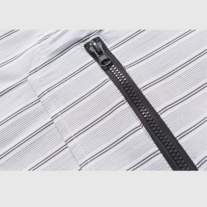 Gestreiftes Hemd mit Patchwork-Taschen